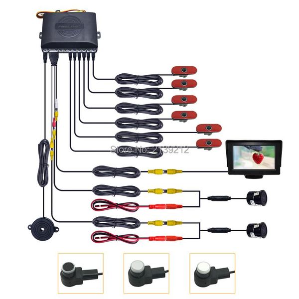 car rear view cameras& parking sensors feeldo 4.3" lcd monitor +16.5mm 6 sensor + 2pcs ccd camera dual visual rearview video radar syst
car rear view cameras& parking sensors feeldo 4.3" lcd monitor +16.5mm 6 sensor + 2pcs ccd camera dual visual rearview video radar syst