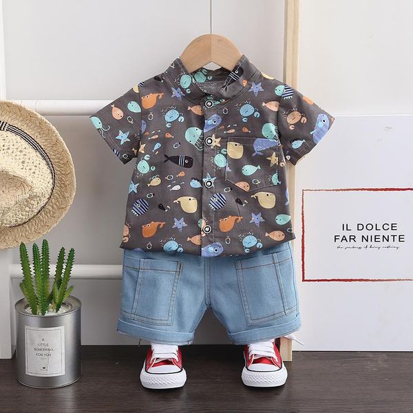 clothing sets baby boy suit set summer cartoon fish print shirt casual pants 2-piece short sleeve kids outfit clothes, White
clothing sets baby boy suit set summer cartoon fish print shirt casual pants 2-piece short sleeve kids outfit clothes, White