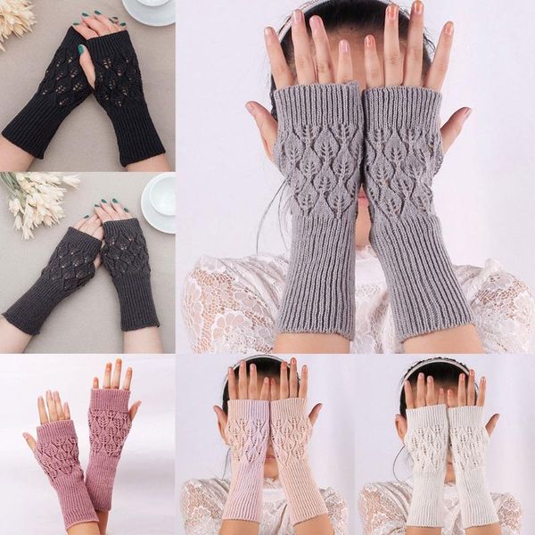 five fingers gloves women autumn crochet hollow out leaves half finger solid color acrylic knitted stretchy warm fingerless mittens t, Blue;gray
five fingers gloves women autumn crochet hollow out leaves half finger solid color acrylic knitted stretchy warm fingerless mittens t, Blue;gray