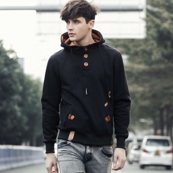 autumn solid color sweater pullover hoodie college fashion hooded jacket, Black
autumn solid color sweater pullover hoodie college fashion hooded jacket, Black