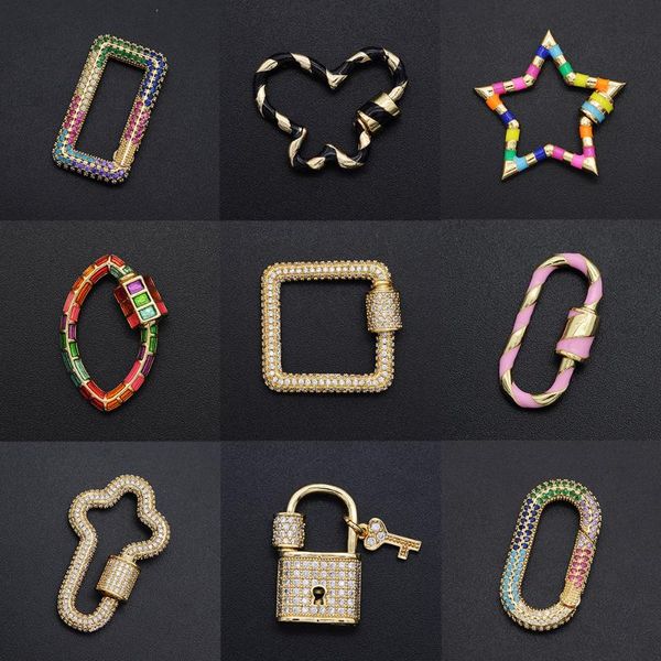 charms fabulous diy geometric cz clasp wholesale heart necklace zircon claps lock key connector clasps for oval star jewelry making, Bronze;silver
charms fabulous diy geometric cz clasp wholesale heart necklace zircon claps lock key connector clasps for oval star jewelry making, Bronze;silver