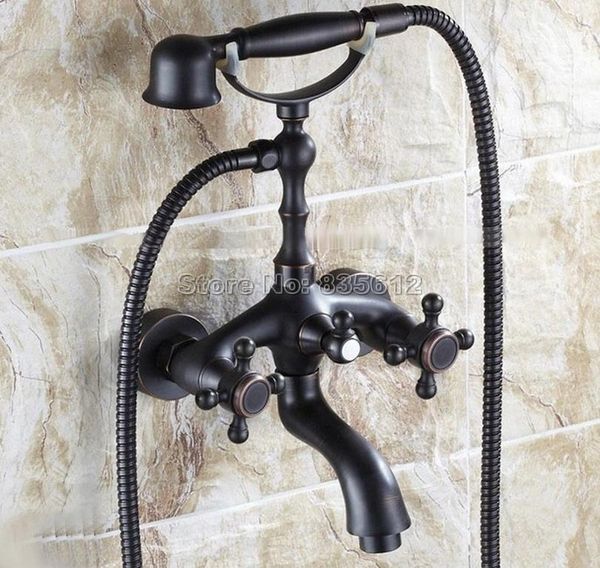 black oil rubbed brass bathroom wall mounted bathtub faucet dual handles control mixer taps with handheld shower wtf042 sets
black oil rubbed brass bathroom wall mounted bathtub faucet dual handles control mixer taps with handheld shower wtf042 sets