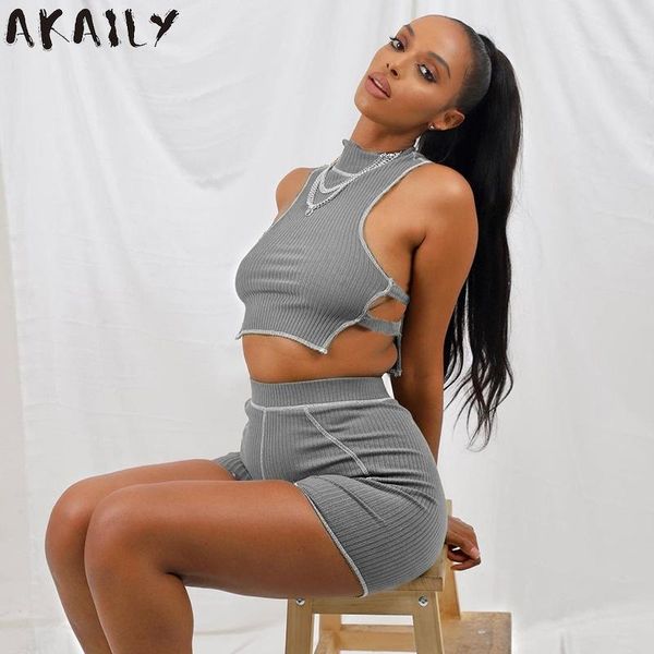 women's tracksuits akaily summer streetwear black hollow out 2 two piece sets womens outfits striped sleeveless crop skinny shorts fema, Gray
women's tracksuits akaily summer streetwear black hollow out 2 two piece sets womens outfits striped sleeveless crop skinny shorts fema, Gray