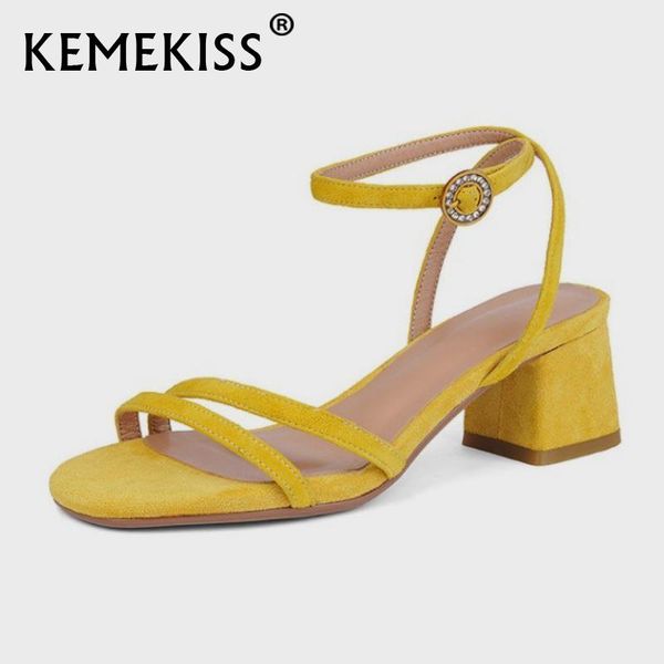 sandals kemekiss 2021 real leather women shoes buckle strap thick heels solid color daily fashion female footwear size 34-39, Black
sandals kemekiss 2021 real leather women shoes buckle strap thick heels solid color daily fashion female footwear size 34-39, Black