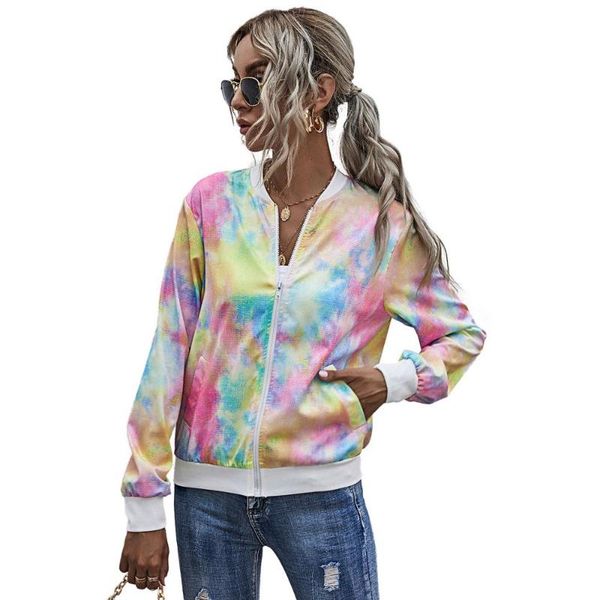 spring autumn fashion women tie-dye printed coat full sleeve casual zipper jacket outerwear ladies streetwear women's jackets, Black;brown
spring autumn fashion women tie-dye printed coat full sleeve casual zipper jacket outerwear ladies streetwear women's jackets, Black;brown