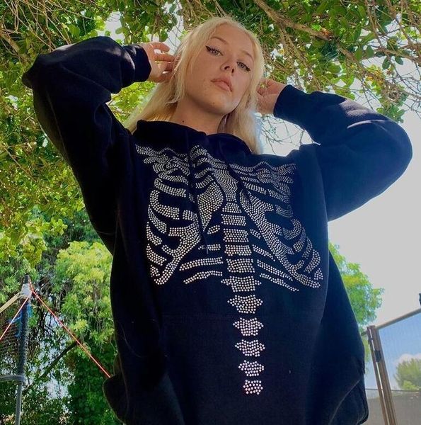 men's hoodies & sweatshirts y2k ladies casual style loose hoodie spring and autumn 90s girls creative sternum pattern rhinestone decora, Black
men's hoodies & sweatshirts y2k ladies casual style loose hoodie spring and autumn 90s girls creative sternum pattern rhinestone decora, Black