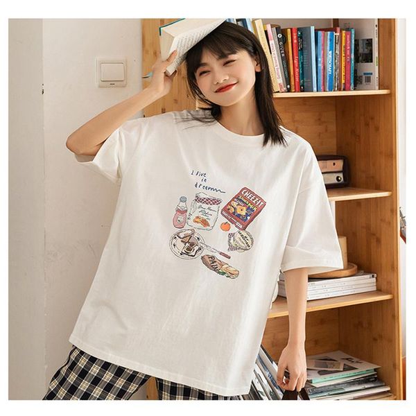 summer fashion women t-shirt 2021 cotton print female tee casual sweet loose o-neck ladies short sleeve women's, White
summer fashion women t-shirt 2021 cotton print female tee casual sweet loose o-neck ladies short sleeve women's, White