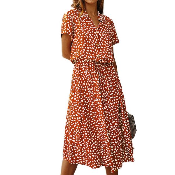 polka dot print dress women high waist sashes a line summer short sleeve single-breasted bohemian midi dresses women's swimwear, White;black
polka dot print dress women high waist sashes a line summer short sleeve single-breasted bohemian midi dresses women's swimwear, White;black