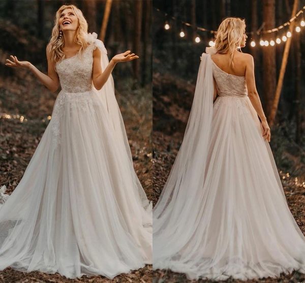 2021 country wedding dresses bridal gown one shoulder lace applique tulle sweep train custom made plus size sleeveless vestidos de novia, White
2021 country wedding dresses bridal gown one shoulder lace applique tulle sweep train custom made plus size sleeveless vestidos de novia, White