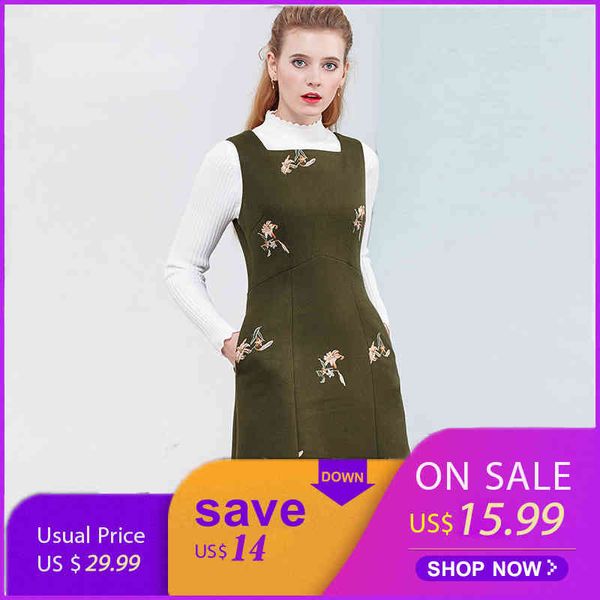 embroidered floral vintage green winter wool dress sleeveless casual ladies tank dresses all match a-line vestidos 210518, Black;gray
embroidered floral vintage green winter wool dress sleeveless casual ladies tank dresses all match a-line vestidos 210518, Black;gray