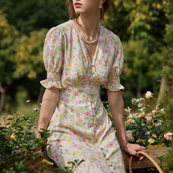 summer elegant floral print boho women dress long puff sleeve v neck temperament vintage party beach chiffon vestido female, Black;gray
summer elegant floral print boho women dress long puff sleeve v neck temperament vintage party beach chiffon vestido female, Black;gray