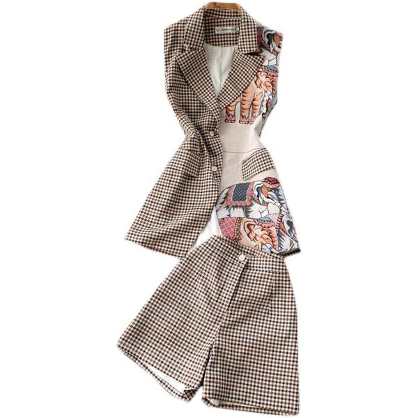 women's tracksuits wigadfhk casual suit fashion western style collar vest jacket wide leg shorts two-piece, Gray
women's tracksuits wigadfhk casual suit fashion western style collar vest jacket wide leg shorts two-piece, Gray