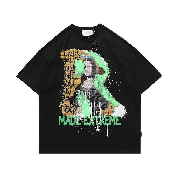 men's t-shirts painted character letter short sleeve print summer shirts of men and women harajuku retro oversize cotton hop, White;black
men's t-shirts painted character letter short sleeve print summer shirts of men and women harajuku retro oversize cotton hop, White;black