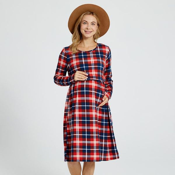 patpat 2021 arrivalmaternity round collar plaid full print red knee length a long-sleeve nursing dress maternity dresses, White
patpat 2021 arrivalmaternity round collar plaid full print red knee length a long-sleeve nursing dress maternity dresses, White