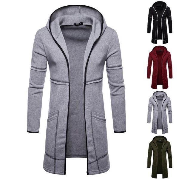 men's hoodies & sweatshirts mens casual plain long sleeve knee length hooded jackets hoodie loose coat zipper jumper outwear, Black
men's hoodies & sweatshirts mens casual plain long sleeve knee length hooded jackets hoodie loose coat zipper jumper outwear, Black
