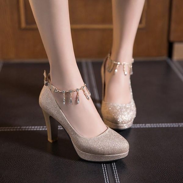 dress shoes women high heels woman thick heel pumps female round head paltform chain drill gold wedding big size 42 46, Black
dress shoes women high heels woman thick heel pumps female round head paltform chain drill gold wedding big size 42 46, Black