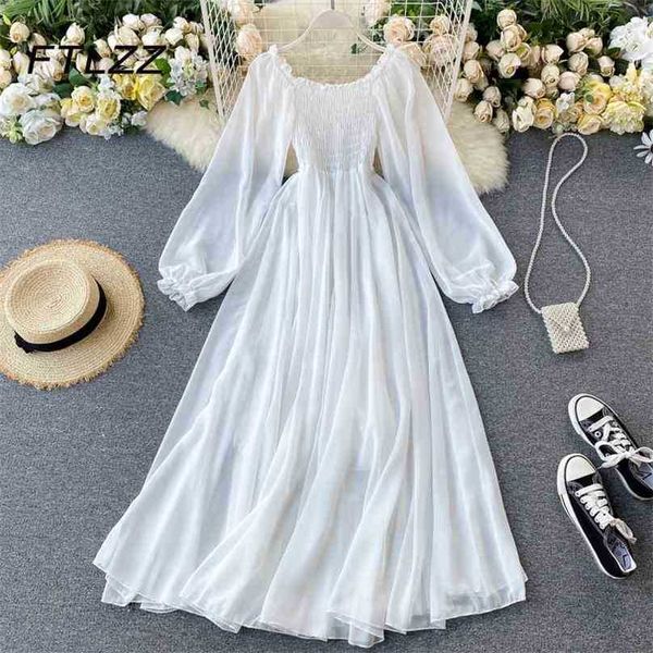 women white dress spring summer puff long sleeve slim a line beach dresses ladies elegant chiffon robe vestidos mujer 210525, Black;gray
women white dress spring summer puff long sleeve slim a line beach dresses ladies elegant chiffon robe vestidos mujer 210525, Black;gray