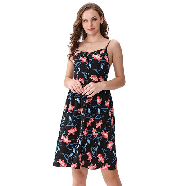 floral print spaghetti flickers button-down dress with cleavage in v plight summer wome dressed as beach m30548, Black;gray
floral print spaghetti flickers button-down dress with cleavage in v plight summer wome dressed as beach m30548, Black;gray
