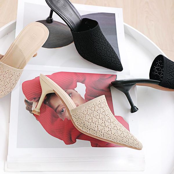 stunning2021 baotou half slippers women summer wear lazy fashion slim heel sandals high heeled muller shoes, Black
stunning2021 baotou half slippers women summer wear lazy fashion slim heel sandals high heeled muller shoes, Black