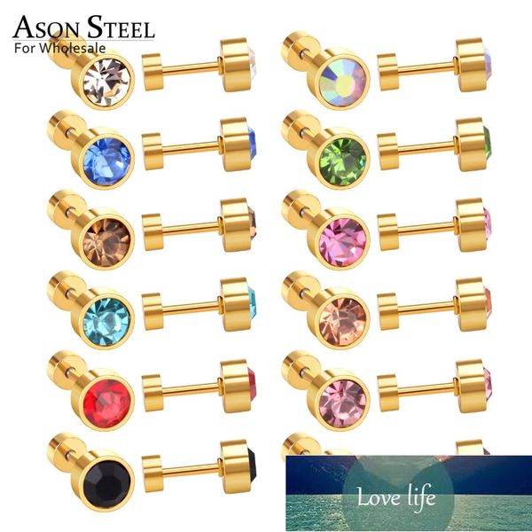 asonsteel 12pairs/lots stainless steel anti-allergy earrings trendy jewelry colorful cubic zirconia screw stud earrings female factory price, Golden;silver
asonsteel 12pairs/lots stainless steel anti-allergy earrings trendy jewelry colorful cubic zirconia screw stud earrings female factory price, Golden;silver