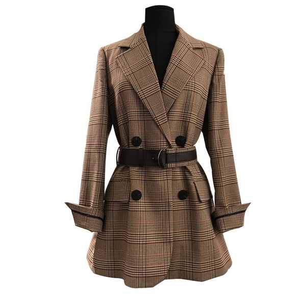 blazer feminino autumn winter korea edition fashion vintage plaid suit woman double-breasted belted coat women's suits & blazers, White;black
blazer feminino autumn winter korea edition fashion vintage plaid suit woman double-breasted belted coat women's suits & blazers, White;black