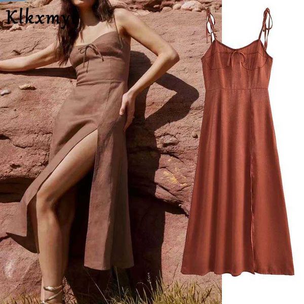 klkxmyt za summer dress women midi woman sleeveless backless hem split female party es elegant vestido 210527, Black;gray
klkxmyt za summer dress women midi woman sleeveless backless hem split female party es elegant vestido 210527, Black;gray