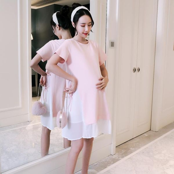 3533# maternity clothes summer short sleeves o neck patchwork easy matching loose stylish dress pregnant women mom dresses, White
3533# maternity clothes summer short sleeves o neck patchwork easy matching loose stylish dress pregnant women mom dresses, White