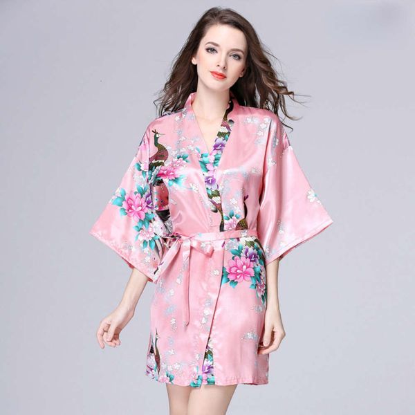 bathrobe silk pajamas women's summer mid sleeve peacock robe bathrobe large size housewear wp065
bathrobe silk pajamas women's summer mid sleeve peacock robe bathrobe large size housewear wp065