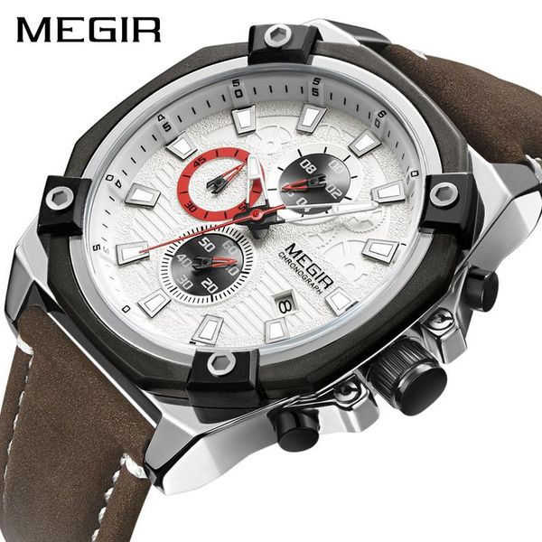 wristwatches megir watch men waterproof chronograph calendar military male clock leather business man army sport wristwatch, Slivery;brown
wristwatches megir watch men waterproof chronograph calendar military male clock leather business man army sport wristwatch, Slivery;brown