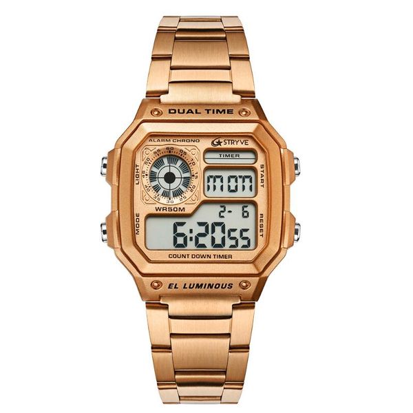 men watches sports digital wristwatches waterproof stainless steel square fashion male chronograph clock relojes hombre, Slivery;brown
men watches sports digital wristwatches waterproof stainless steel square fashion male chronograph clock relojes hombre, Slivery;brown