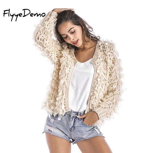 women's sweaters warm shaggy winter cardigan women sweater 2021 long sleeve sequined hairy knitted cardigans open stitch outwear, White;black
women's sweaters warm shaggy winter cardigan women sweater 2021 long sleeve sequined hairy knitted cardigans open stitch outwear, White;black