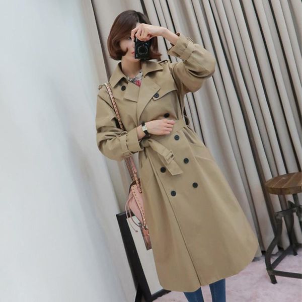 women's trench coats 2021 spring autumn slim windbreaker women double-breasted casual khaki long coat female outerwear an014, Tan;black
women's trench coats 2021 spring autumn slim windbreaker women double-breasted casual khaki long coat female outerwear an014, Tan;black