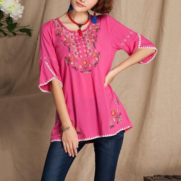 flower embroidery women blouses vintage mexican ethnic short sleeved shirts loose casual boho tunic blouse blusa mujer women's &, White
flower embroidery women blouses vintage mexican ethnic short sleeved shirts loose casual boho tunic blouse blusa mujer women's &, White