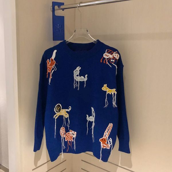 21 early autumn new gu + knitted small animal wool sweater lovers, Black;gray 
21 early autumn new gu + knitted small animal wool sweater lovers, Black;gray