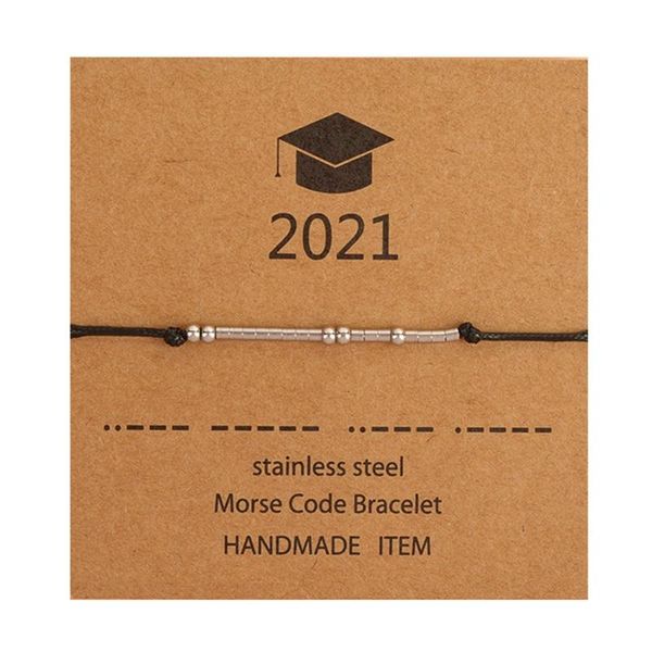 charm bracelets 2021 graduation season stainless steel beaded wax wire braided morse code bracelet gifts for classmates and friends, Golden;silver
charm bracelets 2021 graduation season stainless steel beaded wax wire braided morse code bracelet gifts for classmates and friends, Golden;silver
