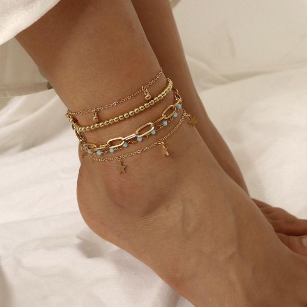 anklets 5 pcs/set cross alloy beaded ankle chains stars pendant anklet for women gold color 2021 summer beach fashion foot jewelry, Red;blue
anklets 5 pcs/set cross alloy beaded ankle chains stars pendant anklet for women gold color 2021 summer beach fashion foot jewelry, Red;blue