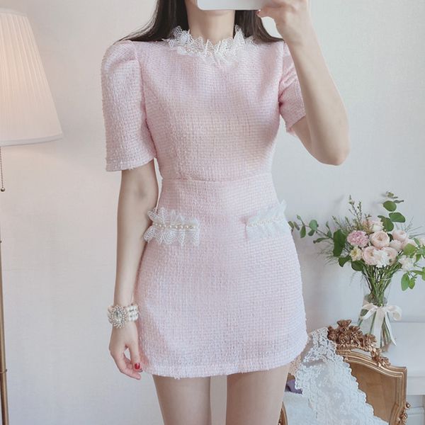 women's summer sweet lace beadingtweed dress fashion puff sleeve female high waist chic mini dresses 210518, Black;gray
women's summer sweet lace beadingtweed dress fashion puff sleeve female high waist chic mini dresses 210518, Black;gray