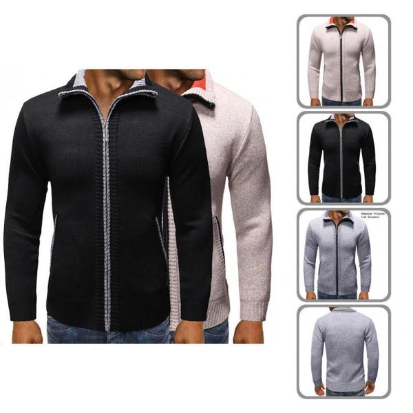men's sweaters men cardigan fashion stand collar knitted jacket fine knitting technology stretchy sweater coat, White;black
men's sweaters men cardigan fashion stand collar knitted jacket fine knitting technology stretchy sweater coat, White;black
