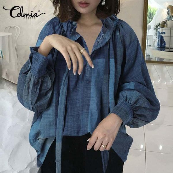 oversized celmia women's bow tie long sleeve shirts elegant ol plaid blouses 2021 autumn casual loose checked blusas &, White
oversized celmia women's bow tie long sleeve shirts elegant ol plaid blouses 2021 autumn casual loose checked blusas &, White