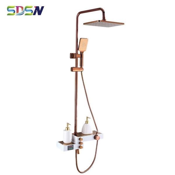 digital shower set rose gold and white system cold bath bathroom faucet abs head sets
digital shower set rose gold and white system cold bath bathroom faucet abs head sets