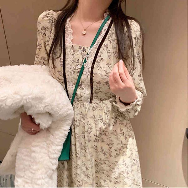 dresses french vintage floral women long sleeve lace v-neck elegant one piece korean sweet flower dress female 2021 spring, Black;gray
dresses french vintage floral women long sleeve lace v-neck elegant one piece korean sweet flower dress female 2021 spring, Black;gray