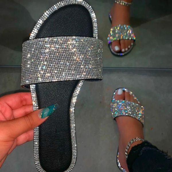 sequined sandals bright diamonds slippers women femme pantoufles shiny slides bling flip flops mule rhinestone flats, Black
sequined sandals bright diamonds slippers women femme pantoufles shiny slides bling flip flops mule rhinestone flats, Black