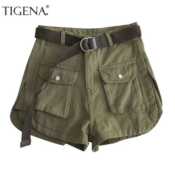 tigena army green cotton cargo shorts for women summer fashion wide leg belt pocket high waist shorts female 210625, White;black
tigena army green cotton cargo shorts for women summer fashion wide leg belt pocket high waist shorts female 210625, White;black