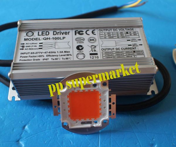 bulbs 100w 380-840nm led grow chip bulb + driver supply high power waterproof