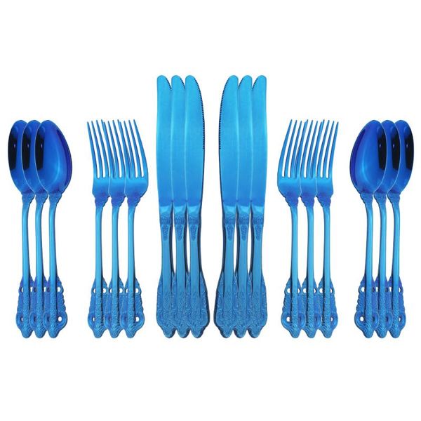 dinnerware vintage luxury western blue cutlery set 18pcs dinner knife fork spoons stainless steel kitchen tableware sets
dinnerware vintage luxury western blue cutlery set 18pcs dinner knife fork spoons stainless steel kitchen tableware sets
