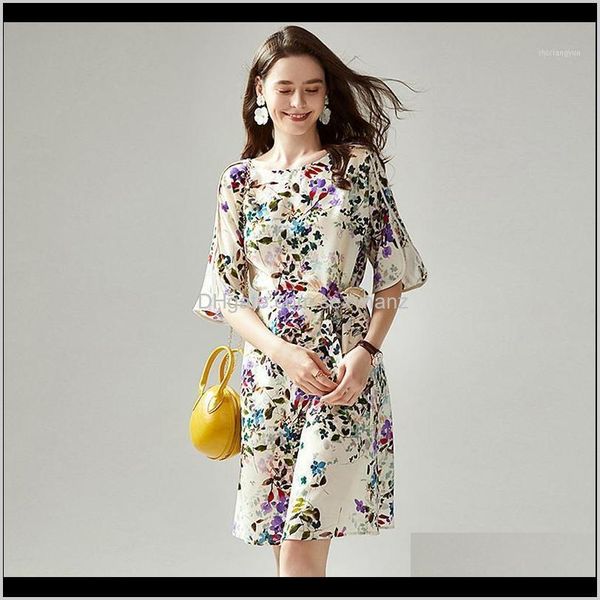 dresses womens clothing apparel drop delivery 2021 100percent silk woman floral printed decoration round neck half sleeve waist slimming dre, Black;gray
dresses womens clothing apparel drop delivery 2021 100percent silk woman floral printed decoration round neck half sleeve waist slimming dre, Black;gray