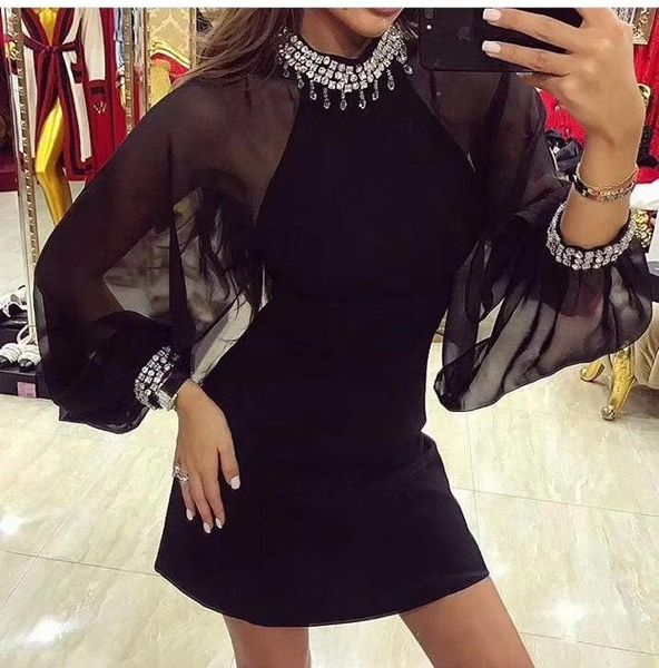 casual dresses beaing mesh dress women spring long sleeve black slim elegant mini bodycon bandage vestidos, Black;gray
casual dresses beaing mesh dress women spring long sleeve black slim elegant mini bodycon bandage vestidos, Black;gray