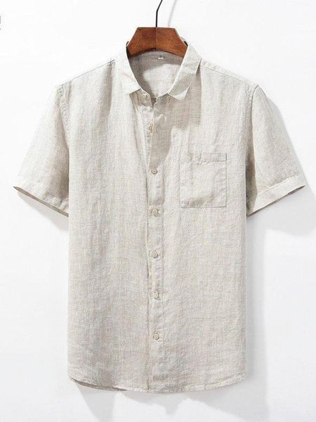 men's casual shirts 2021 european american cotton linen loose youth solid color lapel shirt short sleeves camisas para hombre, White;black
men's casual shirts 2021 european american cotton linen loose youth solid color lapel shirt short sleeves camisas para hombre, White;black