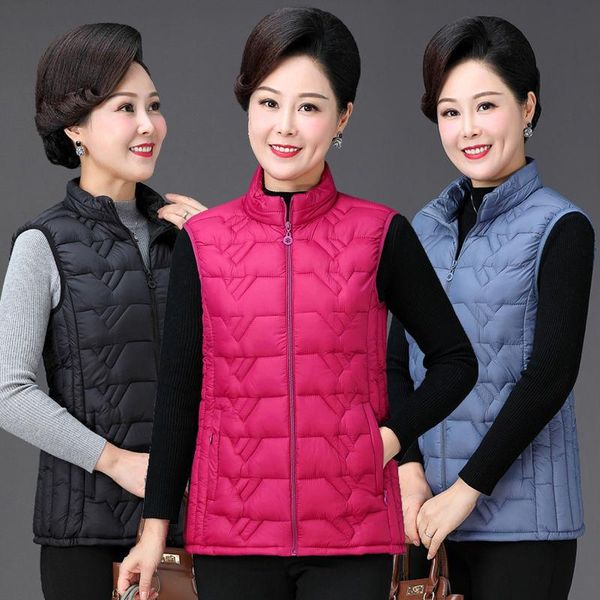 women's vests 2021 winter middle-aged women down cotton vest stand collar coat parka ladies sleeveless waistcoat plus size y374, Black;white
women's vests 2021 winter middle-aged women down cotton vest stand collar coat parka ladies sleeveless waistcoat plus size y374, Black;white