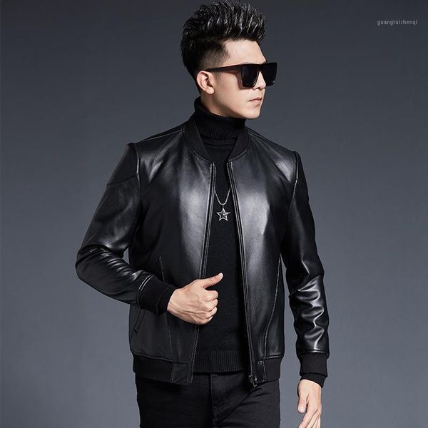 men's leather & faux mens coats real trucker jacket outerwear vintage genuine jackets, Black
men's leather & faux mens coats real trucker jacket outerwear vintage genuine jackets, Black